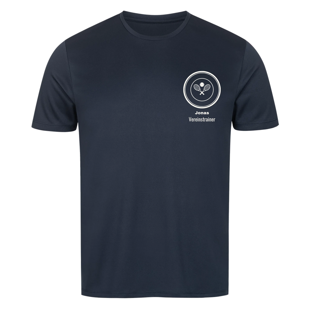 Vereinslogo auf Sport-Shirt, Farbe marineblau