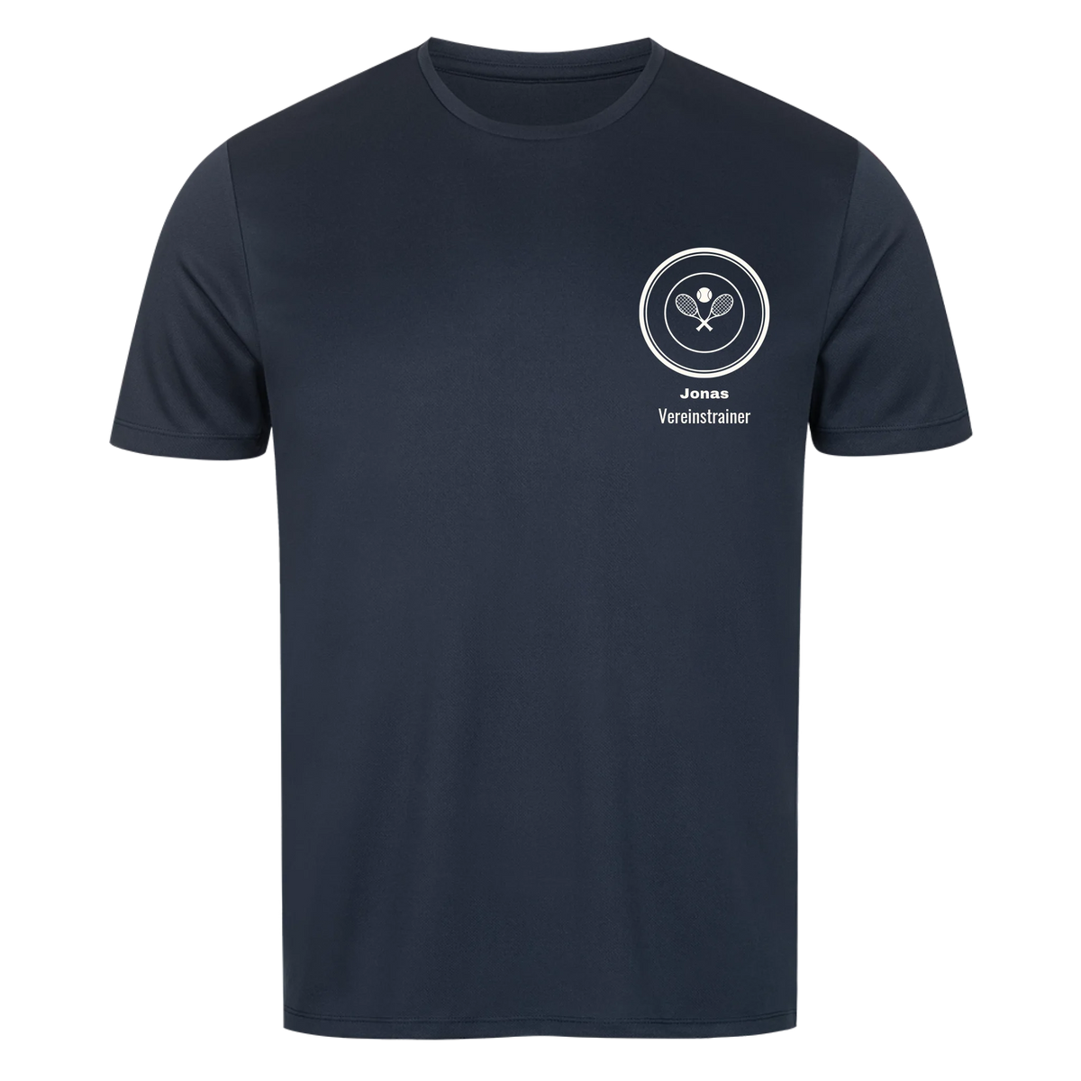Vereinslogo auf Sport-Shirt, Farbe marineblau