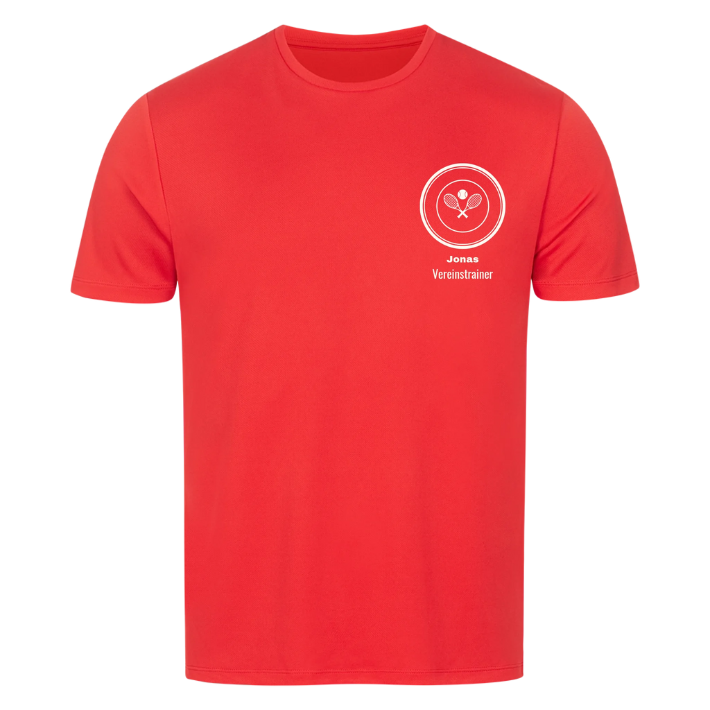 Vereinslogo auf Sport-Shirt, Farbe rot