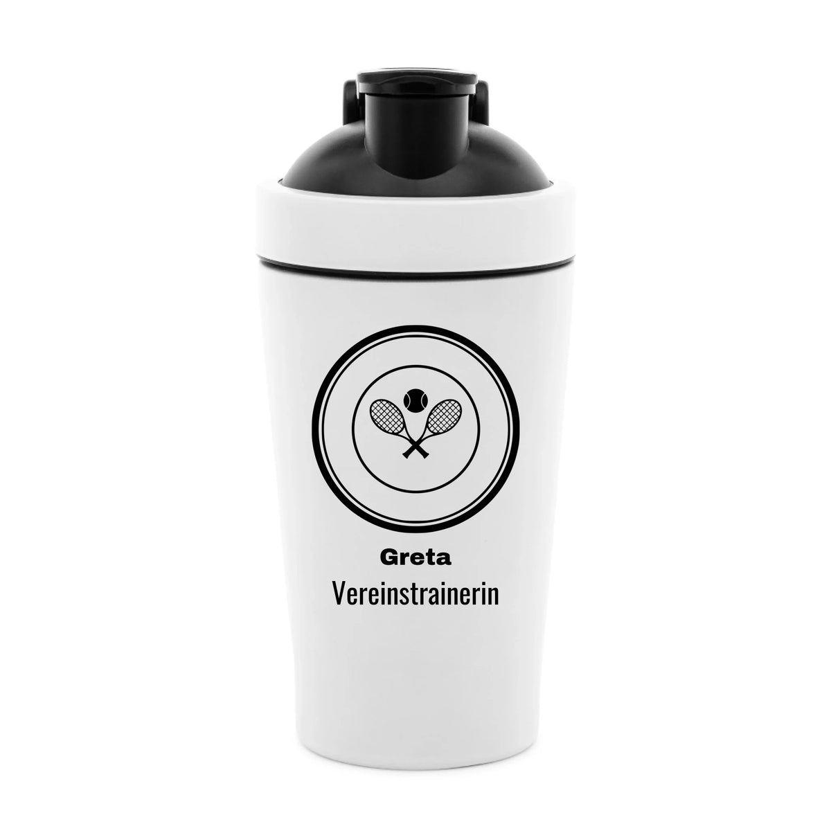 Vereinslogo auf Shaker, Farbe weiß