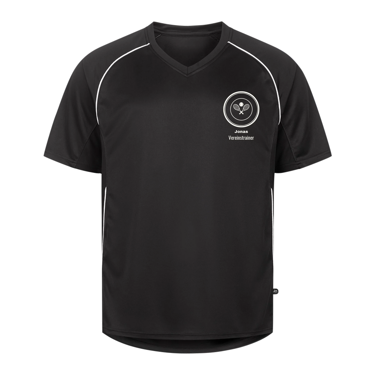 Vereinslogo auf Trikot, Farbe schwarz