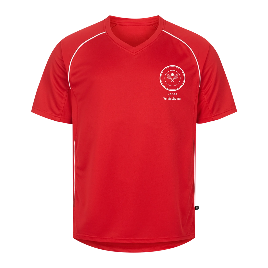 Vereinslogo auf Trikot, Farbe rot