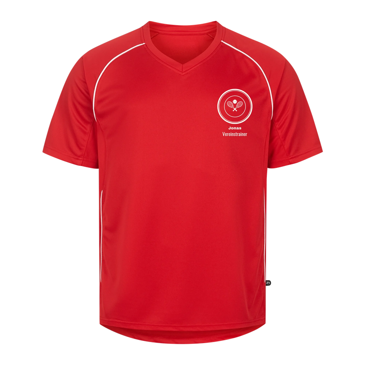 Vereinslogo auf Trikot, Farbe rot
