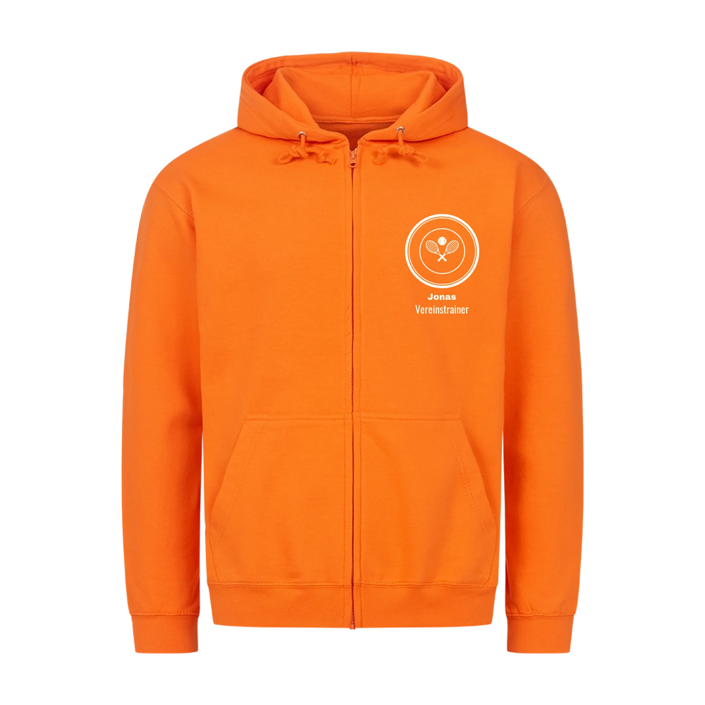 Vereinslogo auf Zip-Hoodie, Farbe orange