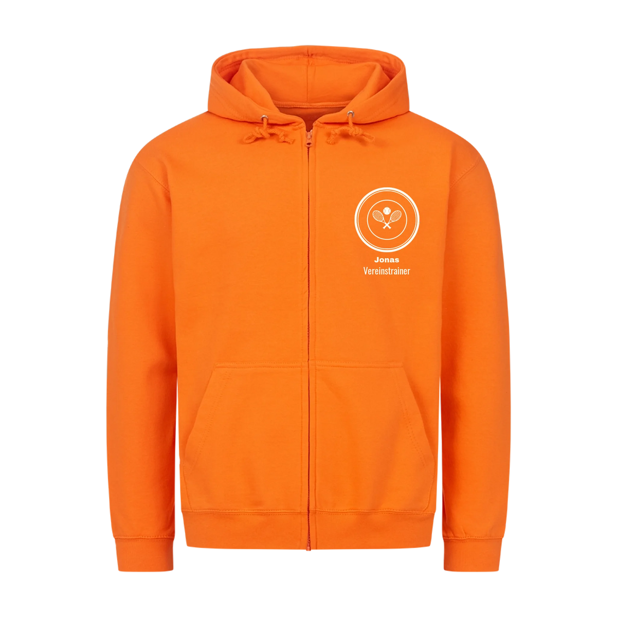 Vereinslogo auf Zip-Hoodie, Farbe orange