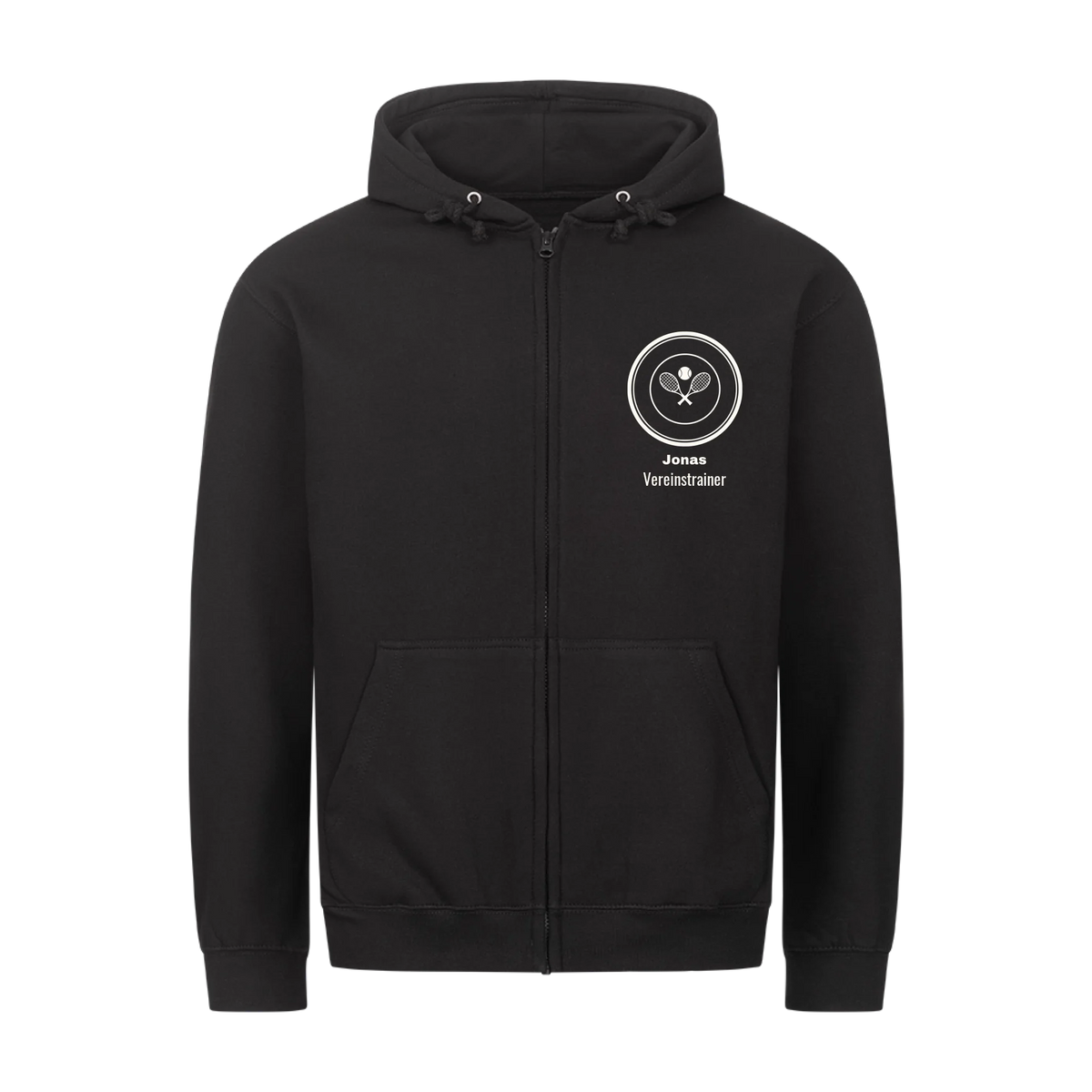 Vereinslogo auf Zip-Hoodie, Farbe schwarz