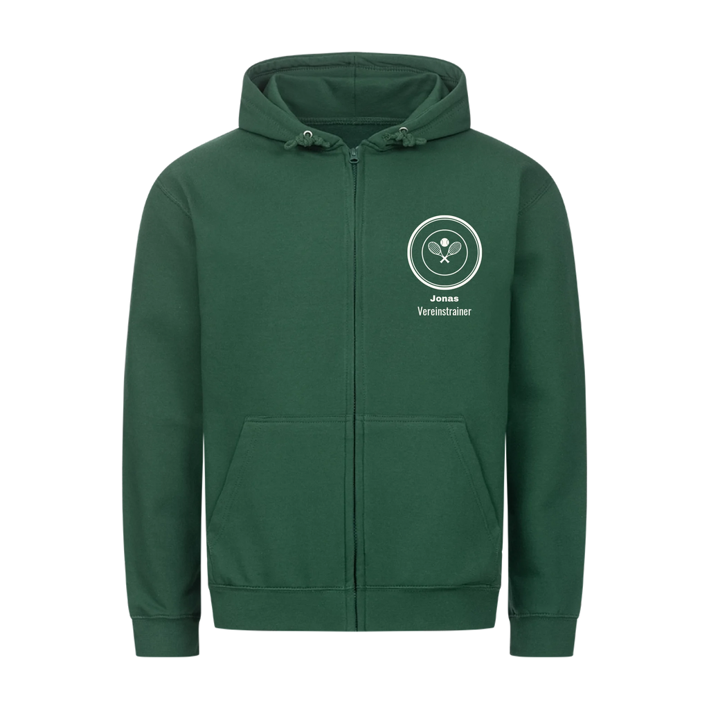 Vereinslogo auf Zip-Hoodie, Farbe flaschengrün