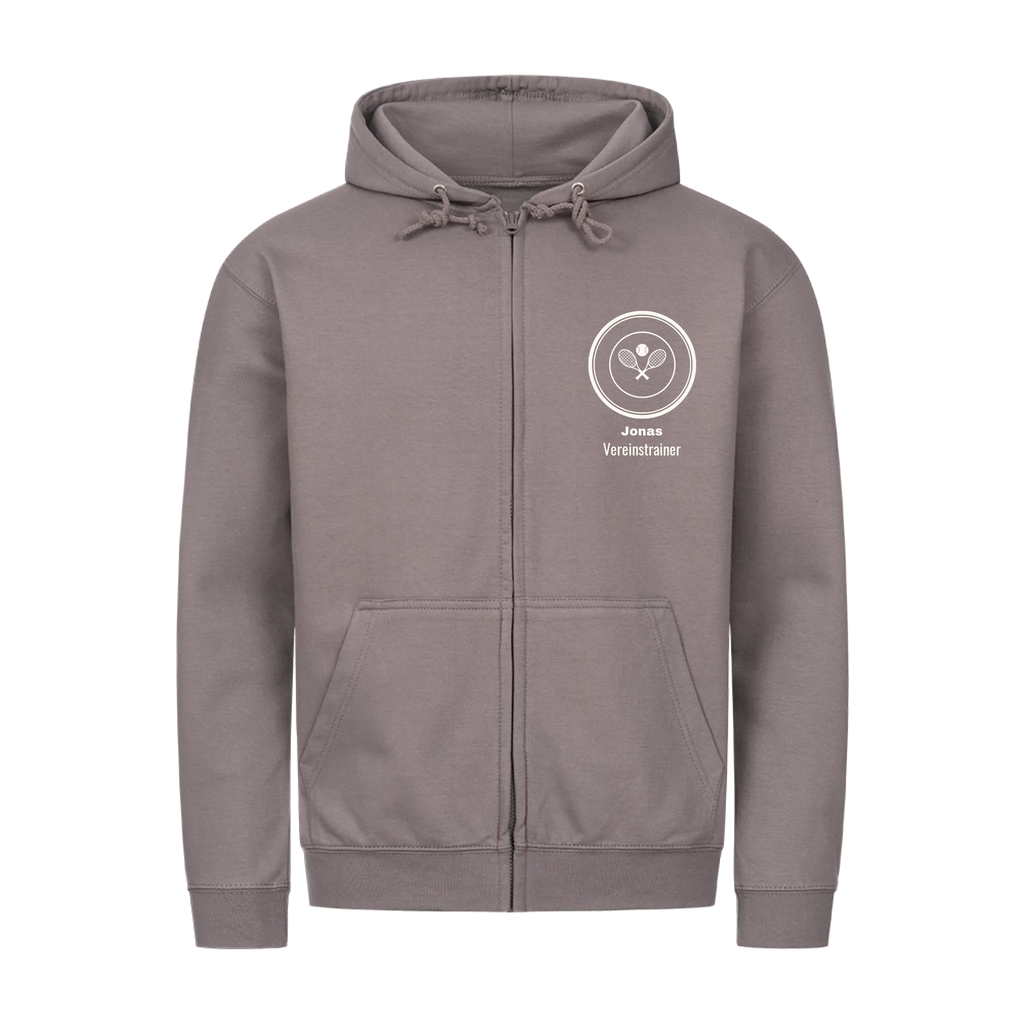 Vereinslogo auf Zip-Hoodie, Farbe stahlgrau