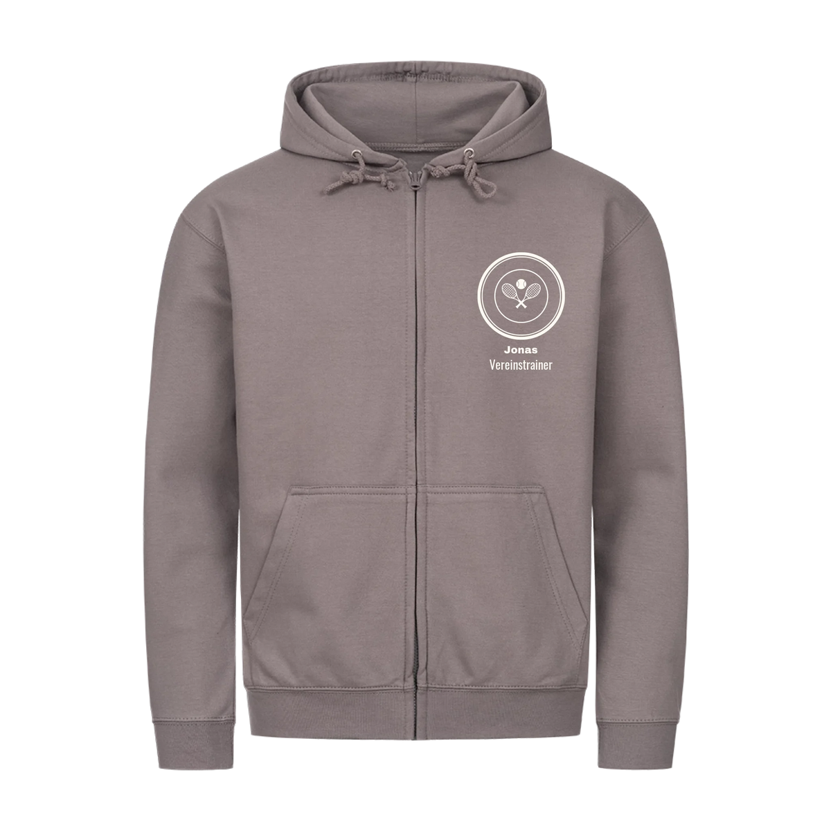 Vereinslogo auf Zip-Hoodie, Farbe stahlgrau
