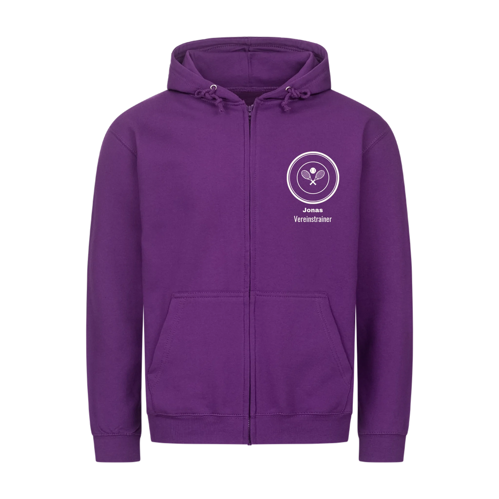 Vereinslogo auf Zip-Hoodie, Farbe lila
