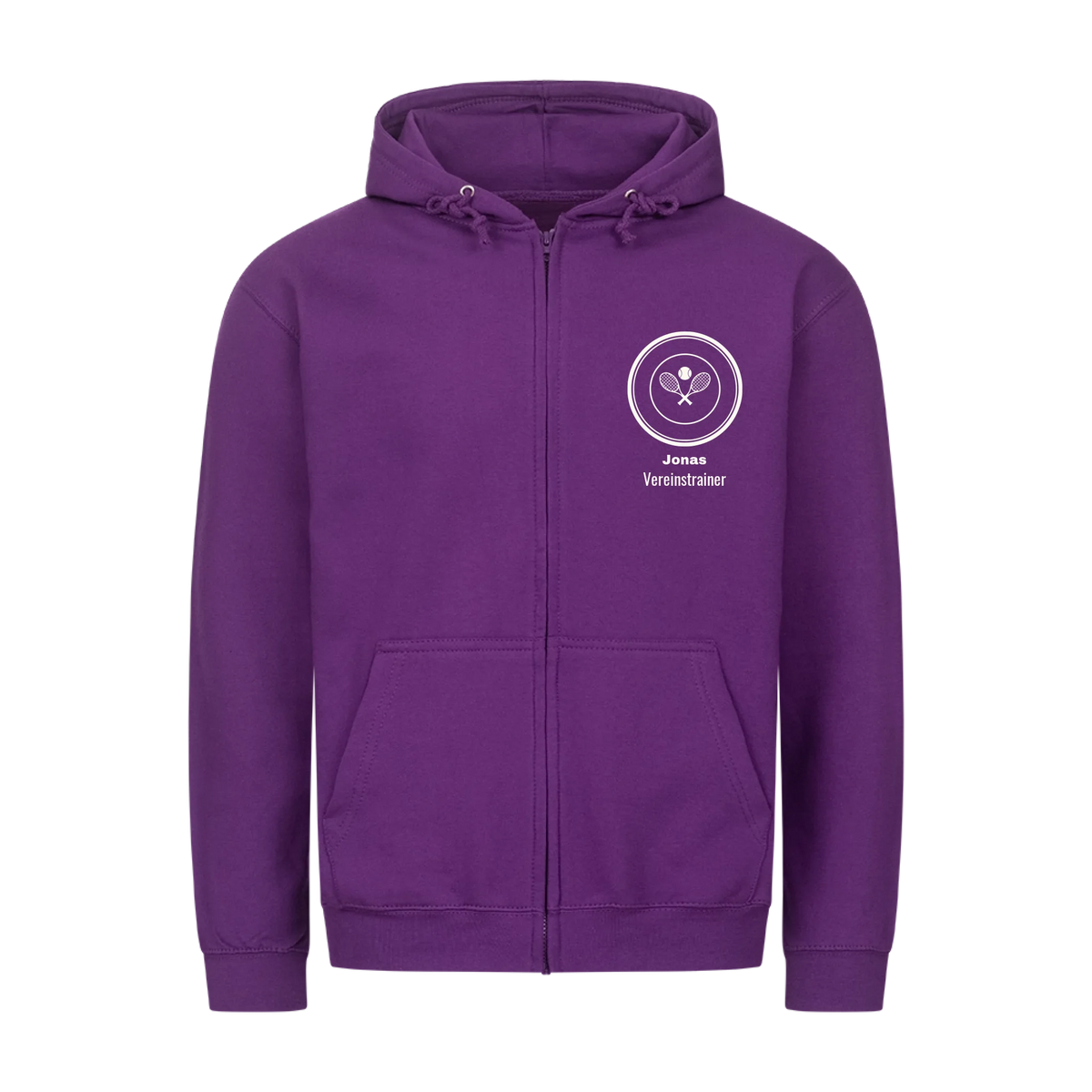 Vereinslogo auf Zip-Hoodie, Farbe lila