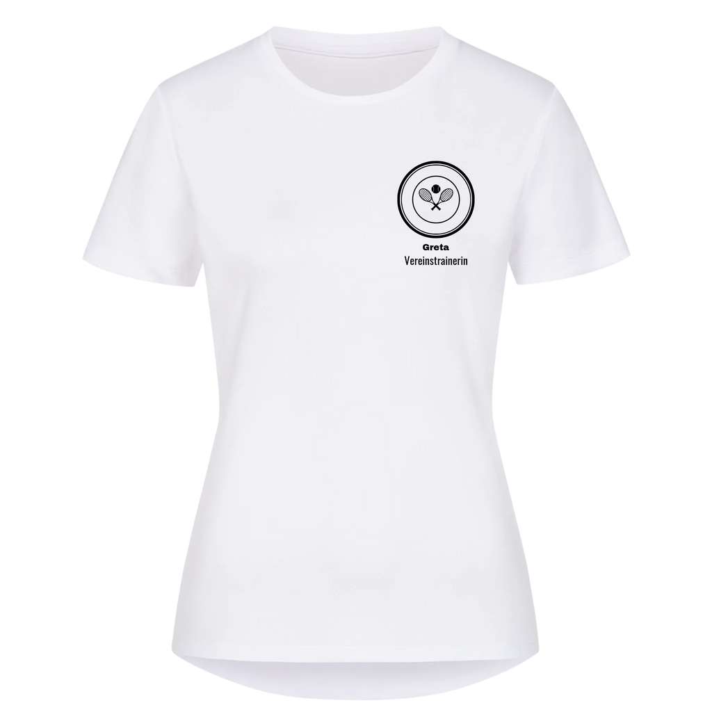 Vereinslogo auf Damen Sport-Shirt, Farbe weiß