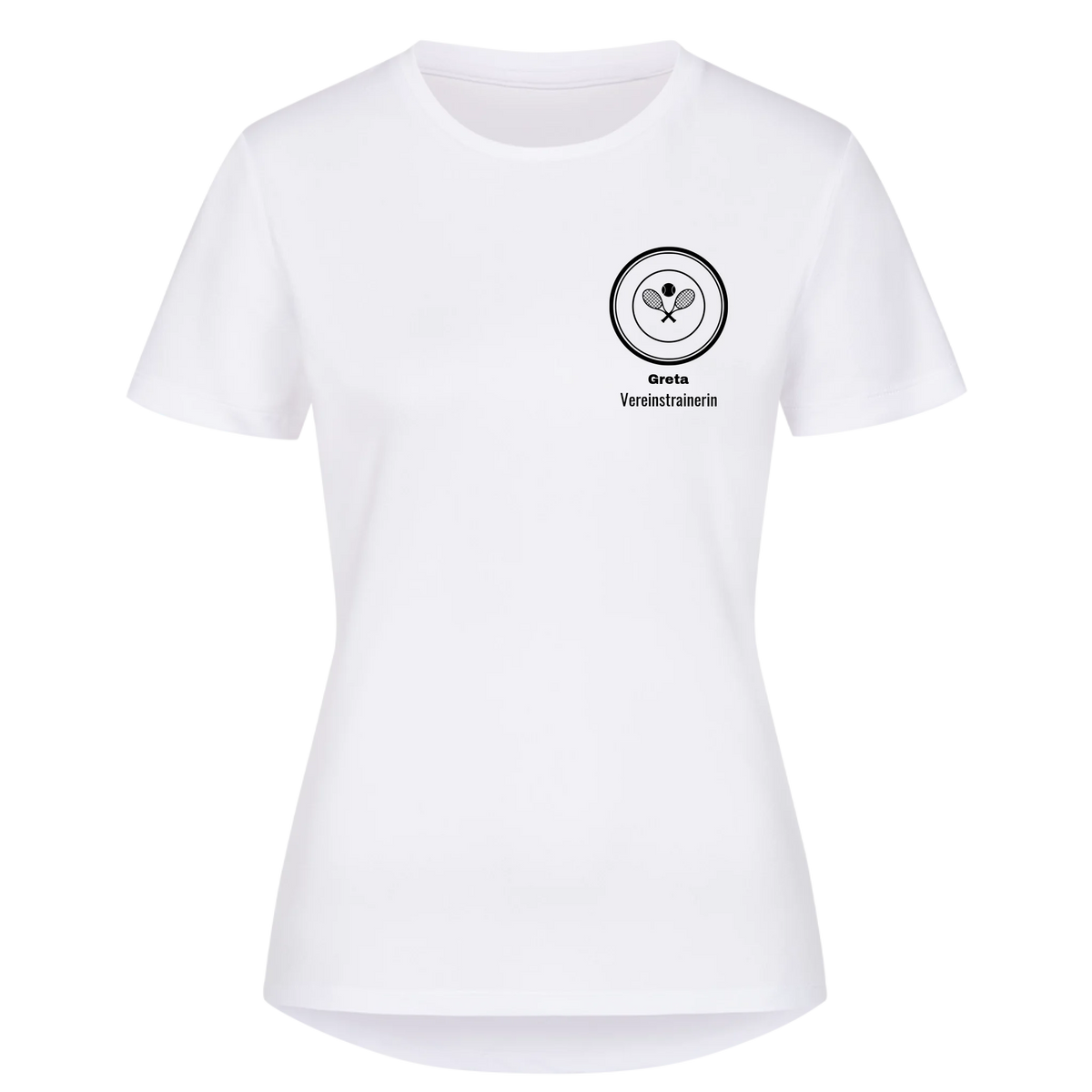 Vereinslogo auf Damen Sport-Shirt, Farbe weiß