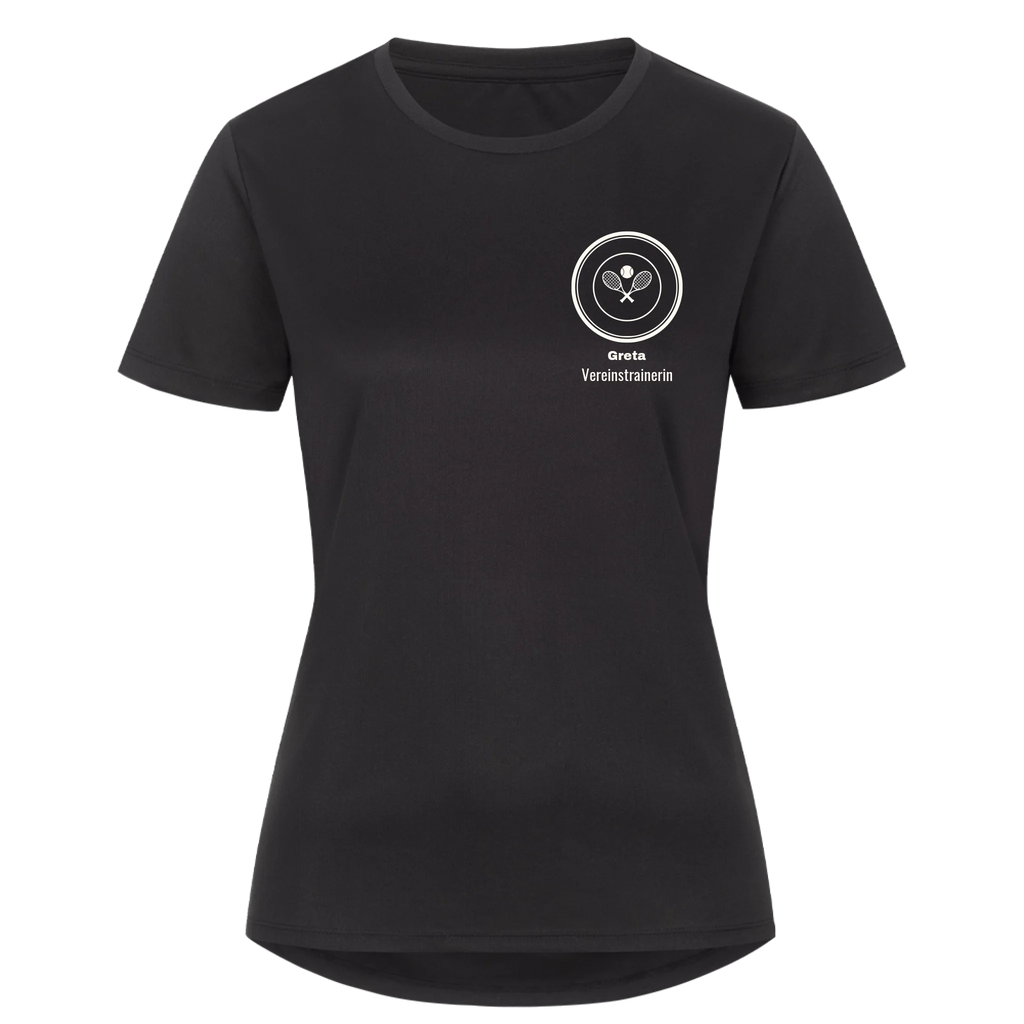 Vereinslogo auf Damen Sport-Shirt, Farbe schwarz