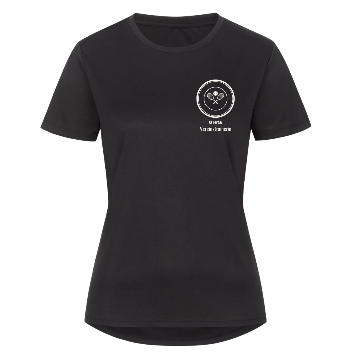 Vereinslogo auf Damen Sport-Shirt, Farbe schwarz