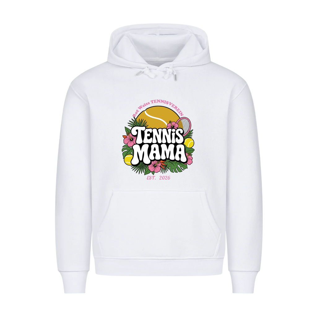 Tennis Mama auf Hoodie, Farbe weiß
