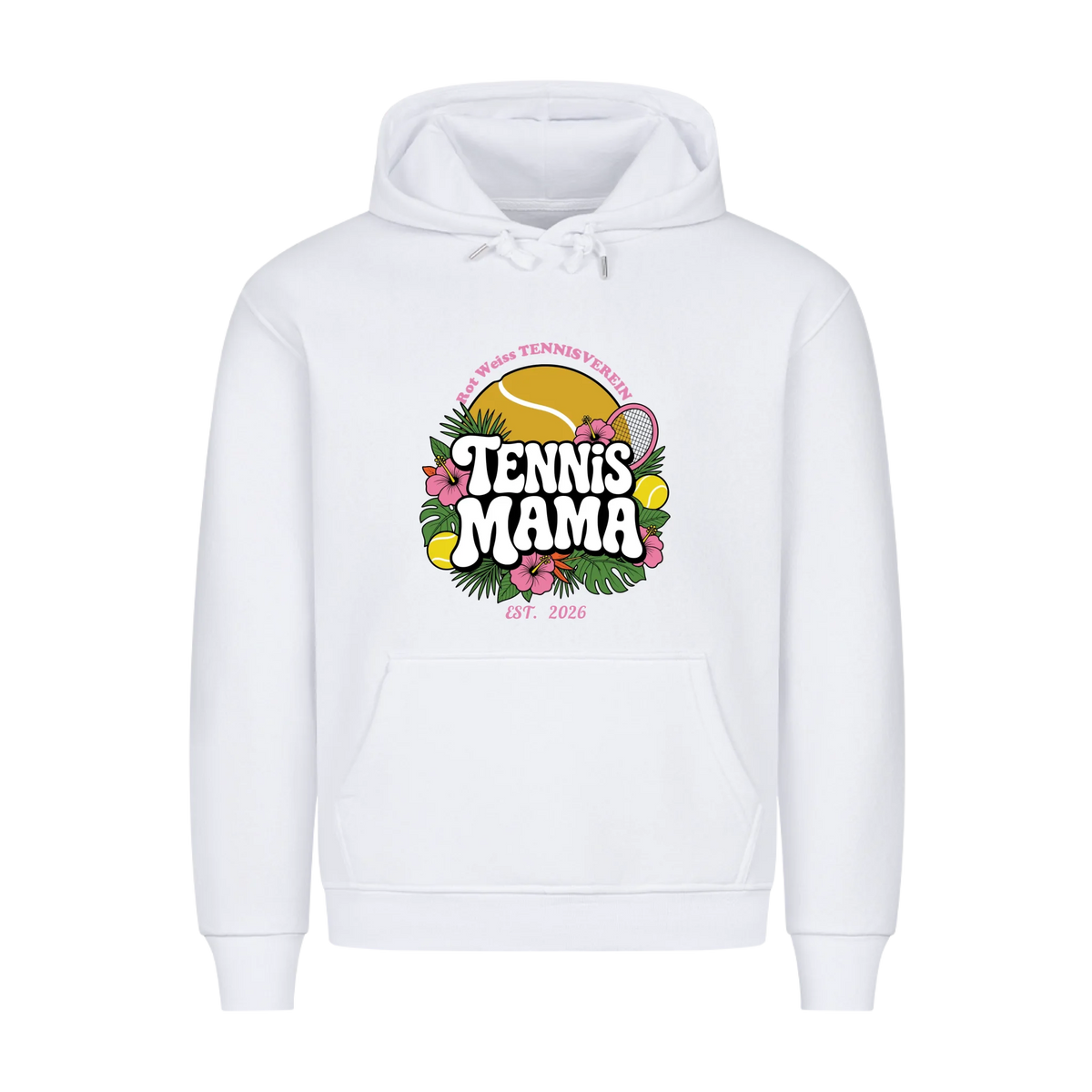 Tennis Mama auf Hoodie, Farbe weiß