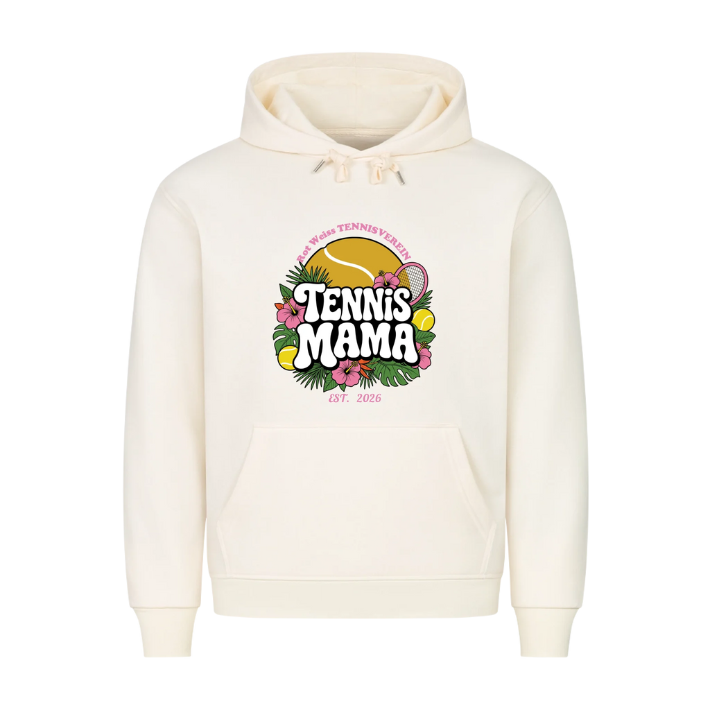 Tennis Mama auf Hoodie, Farbe beige