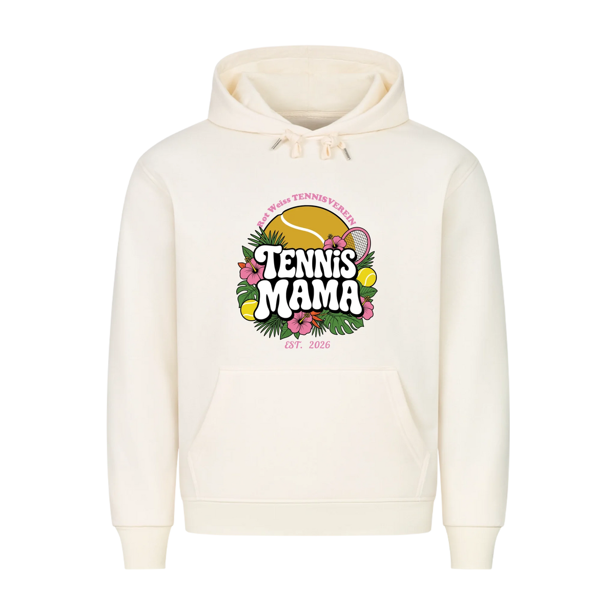 Tennis Mama auf Hoodie, Farbe beige