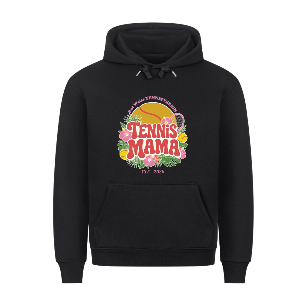 Tennis Mama auf Hoodie, Farbe schwarz