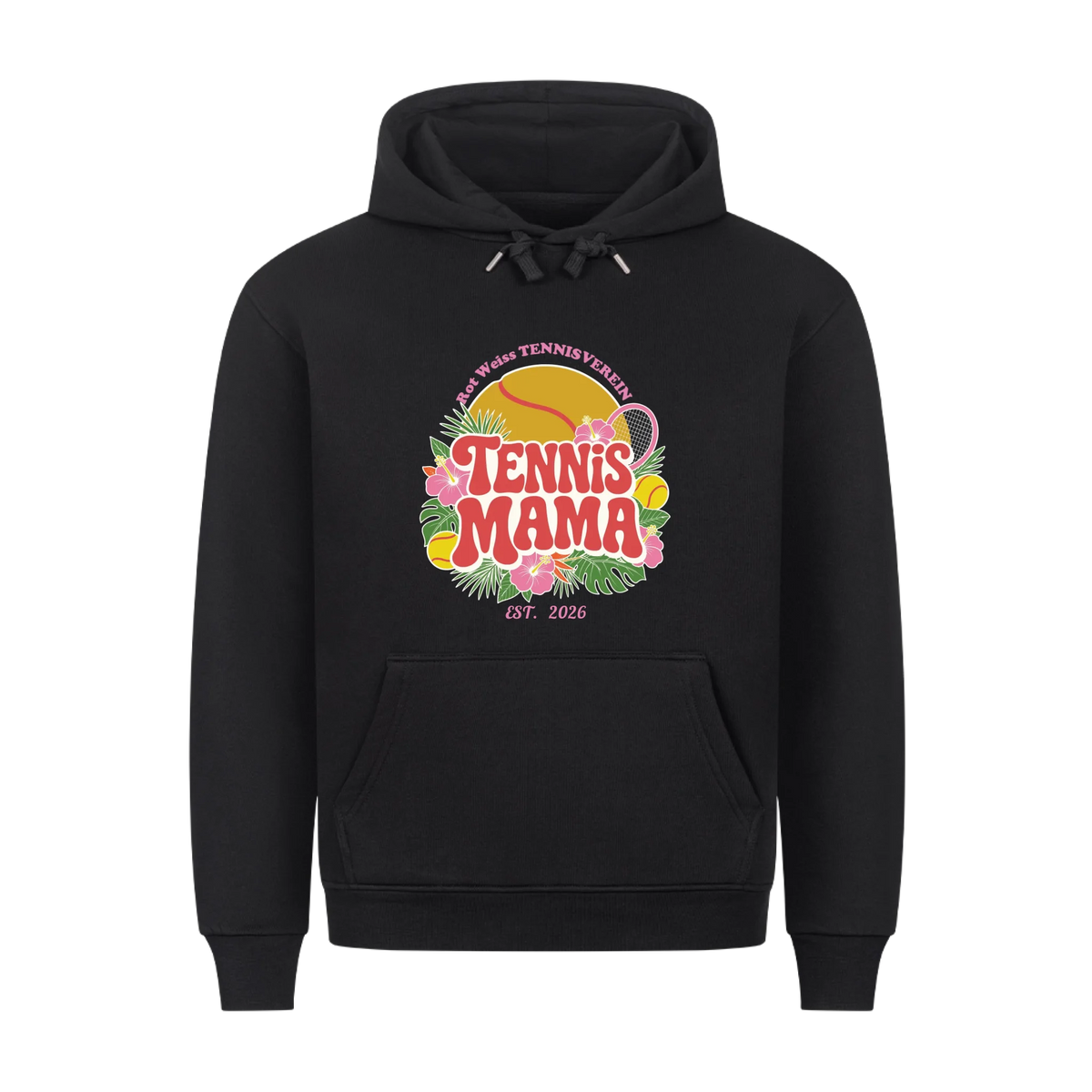 Tennis Mama auf Hoodie, Farbe schwarz