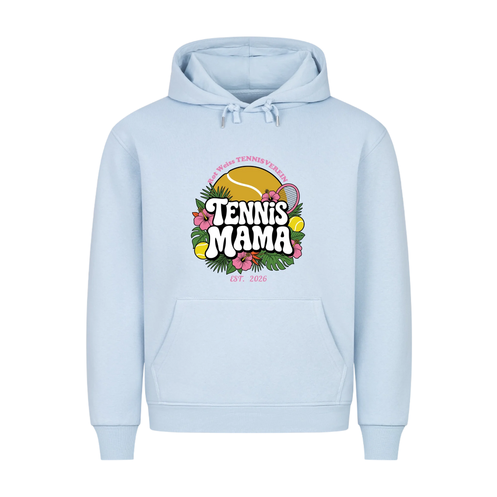 Tennis Mama auf Hoodie, Farbe babyblau