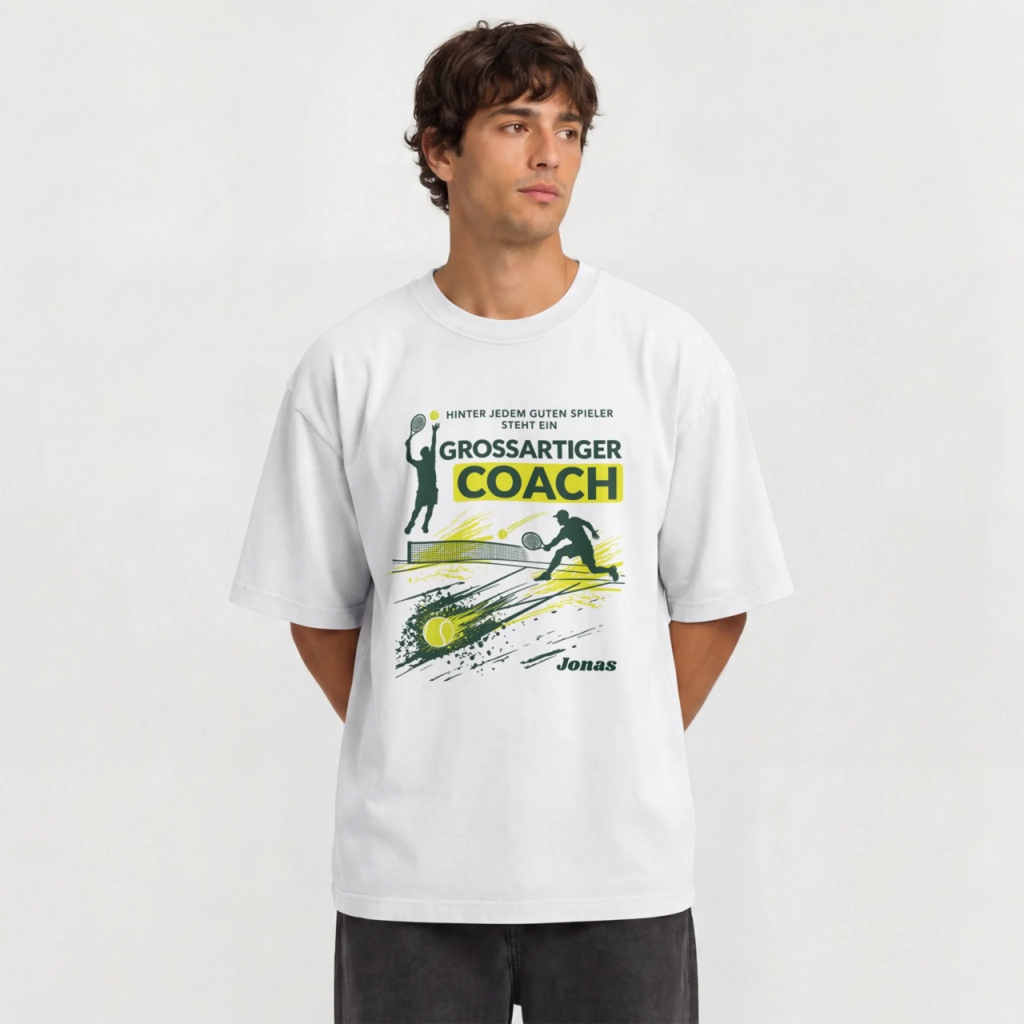 Großartiger Coach auf Oversized Shirt