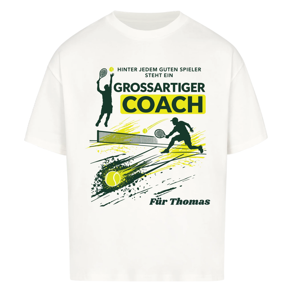 Großartiger Coach auf Oversized Shirt, Farbe weiß