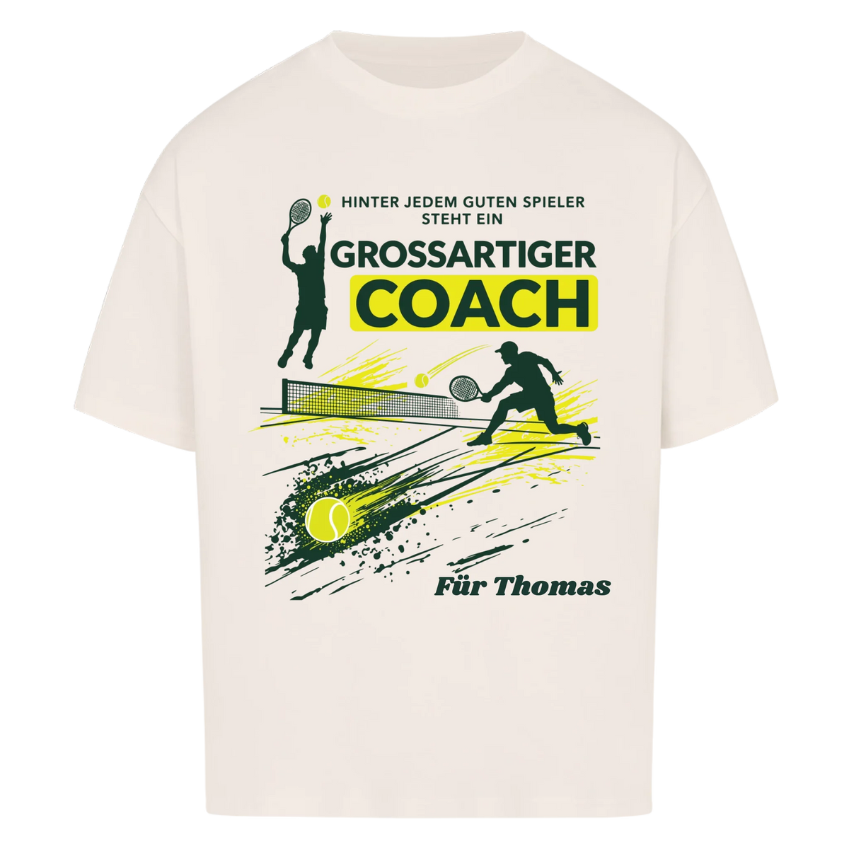 Großartiger Coach auf Oversized Shirt, Farbe naturweiß