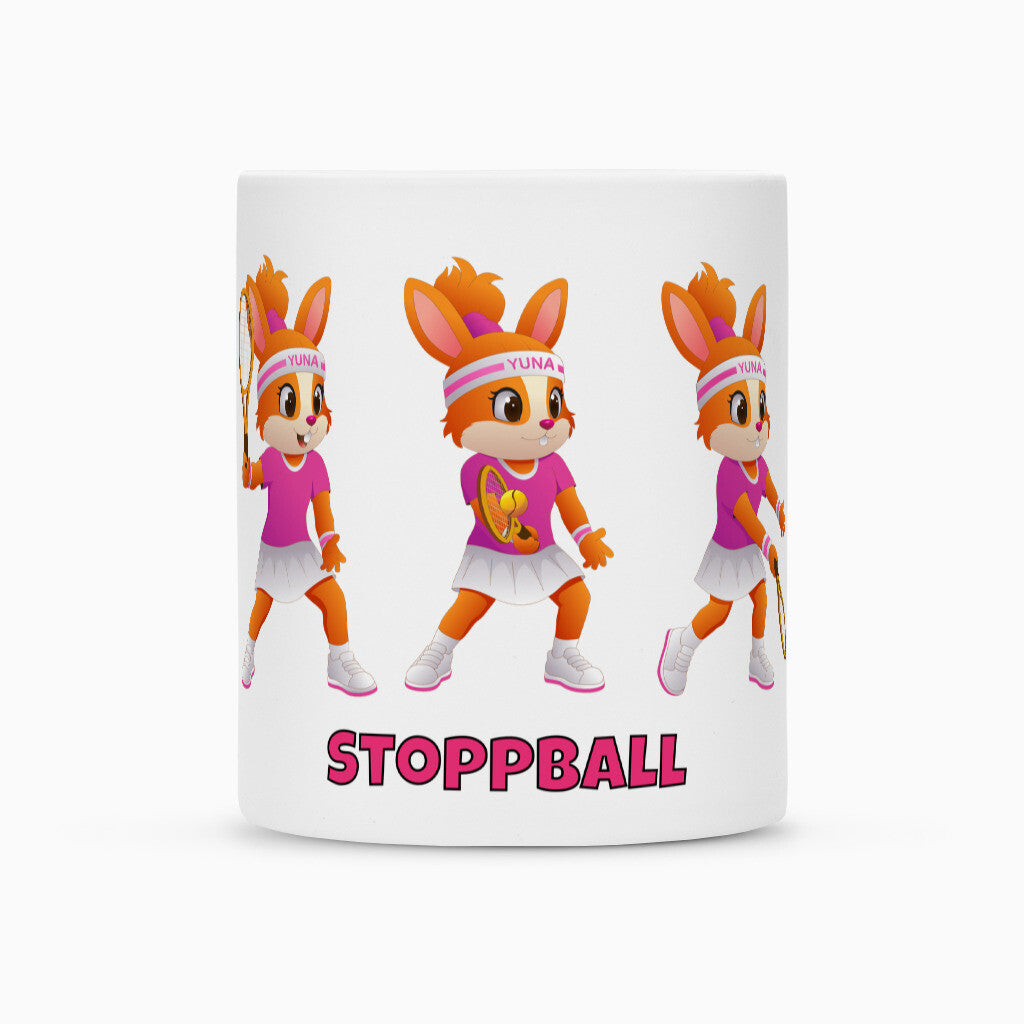 Yuna Stoppball auf Tasse, Farbe weiß
