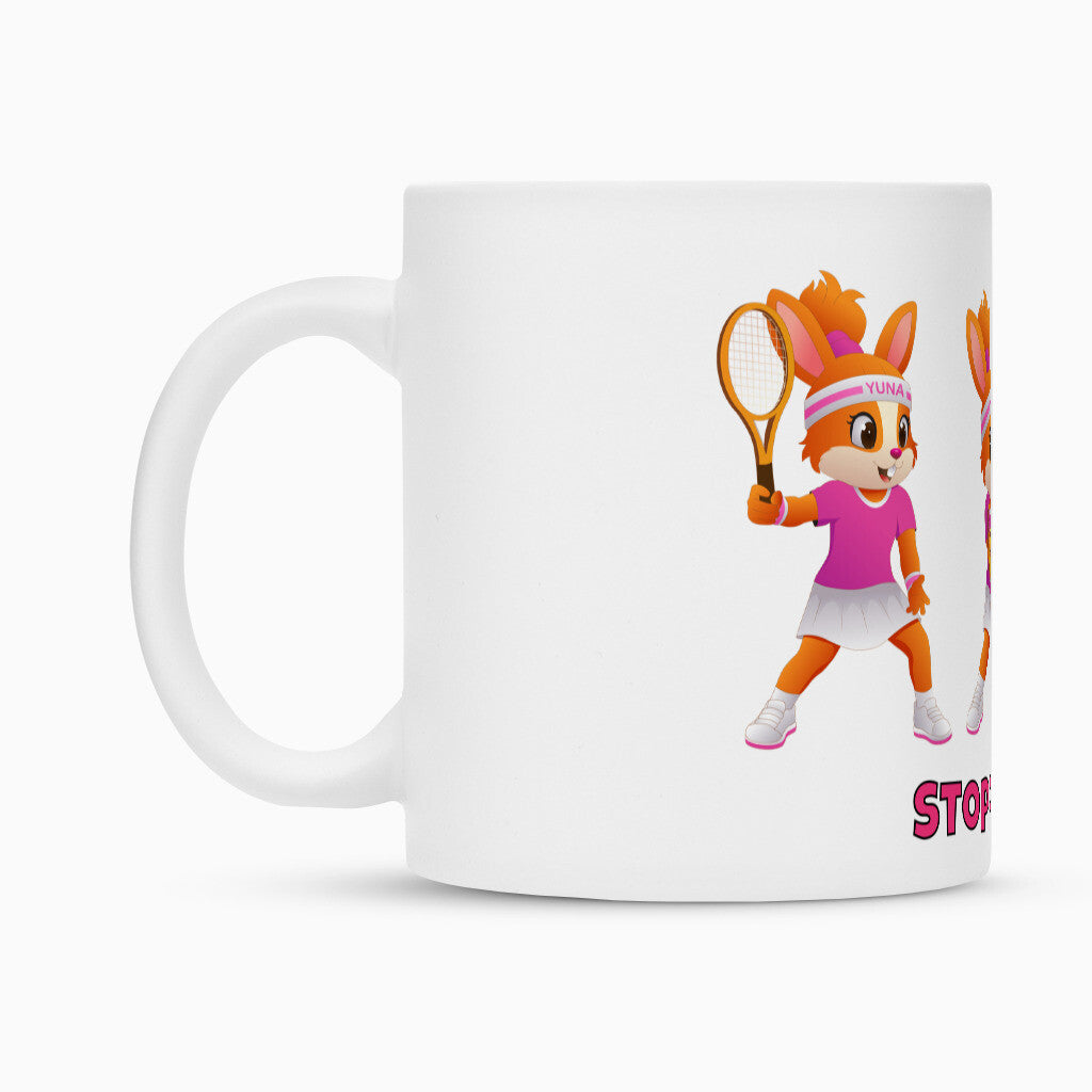 Yuna Stoppball auf Tasse, Farbe weiß