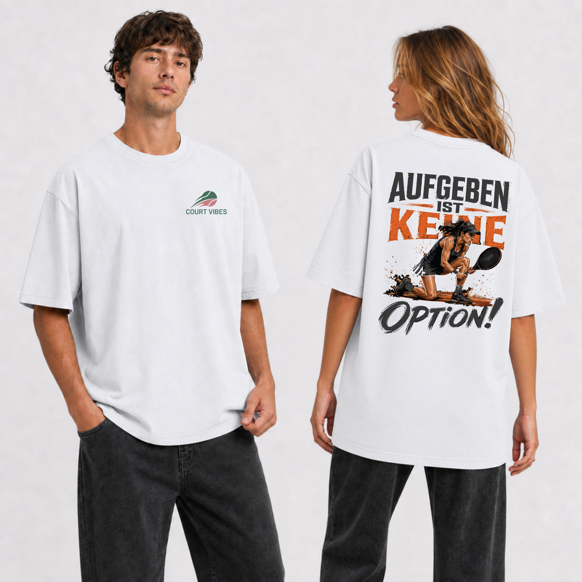 Aufgeben ist keine Option Spielerin, Oversized Shirt von Court Vibes