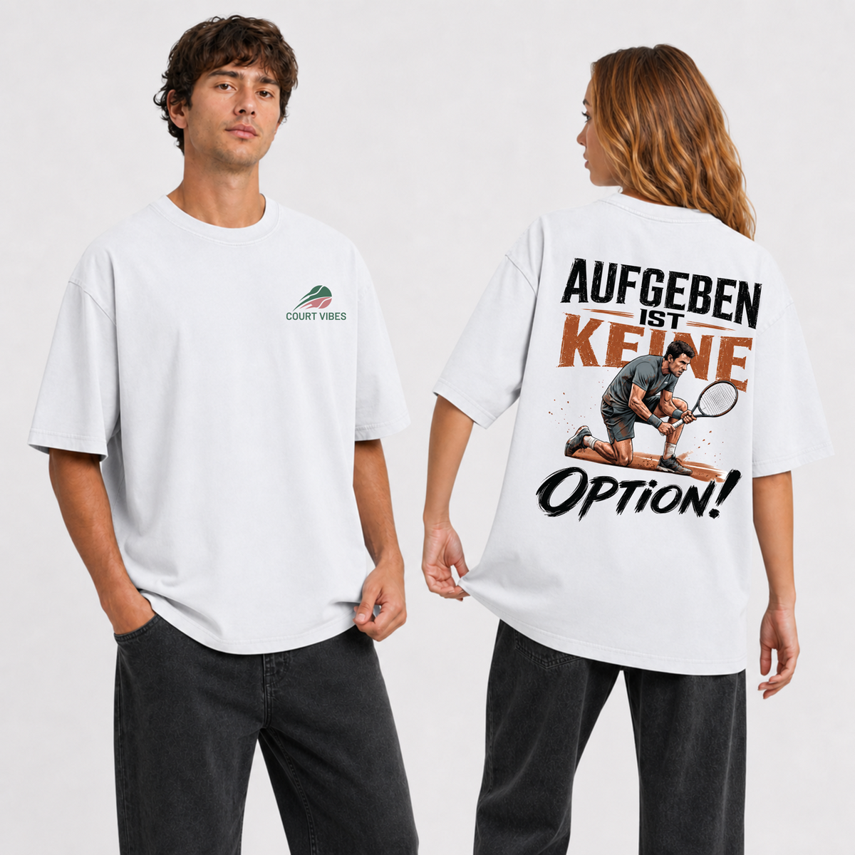Aufgeben ist keine Option Spieler, Oversized Shirt von Court Vibes