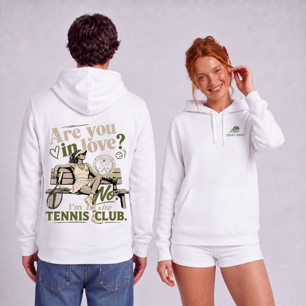 Tennis Club Girl auf Hoodie