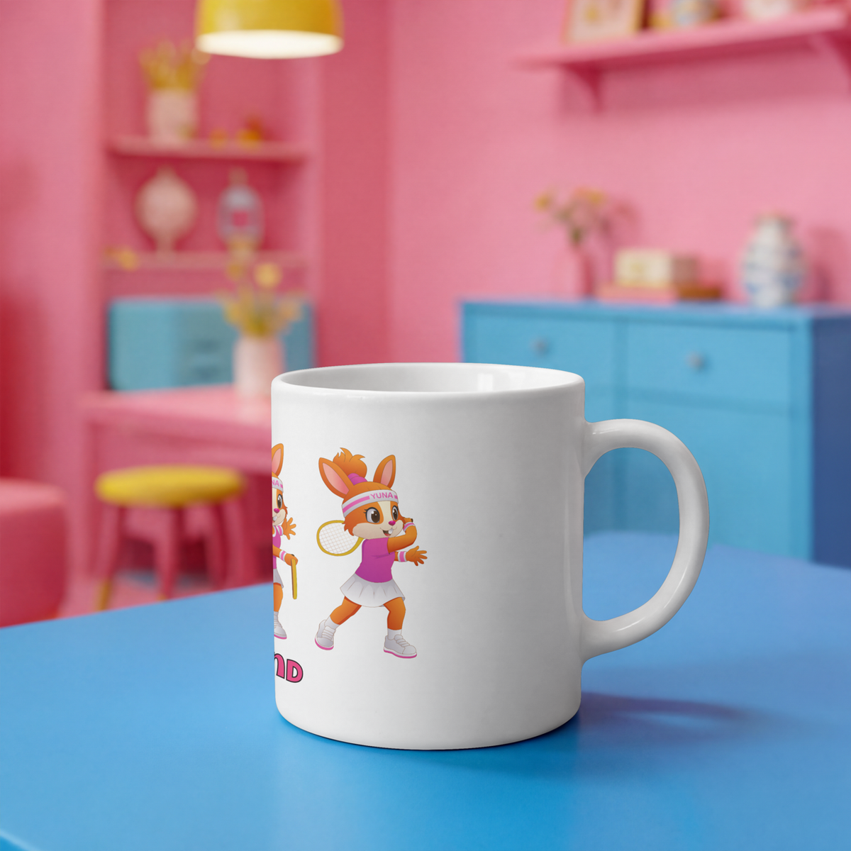 Yuna Vorhand auf Tasse