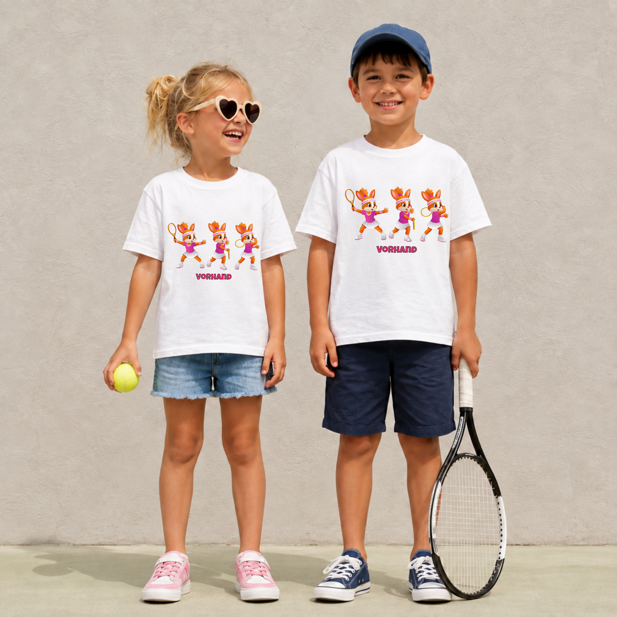 Yuna Vorhand auf Kinder-Shirt