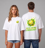Gelb-grüne Leidenschaft auf Oversized Shirt