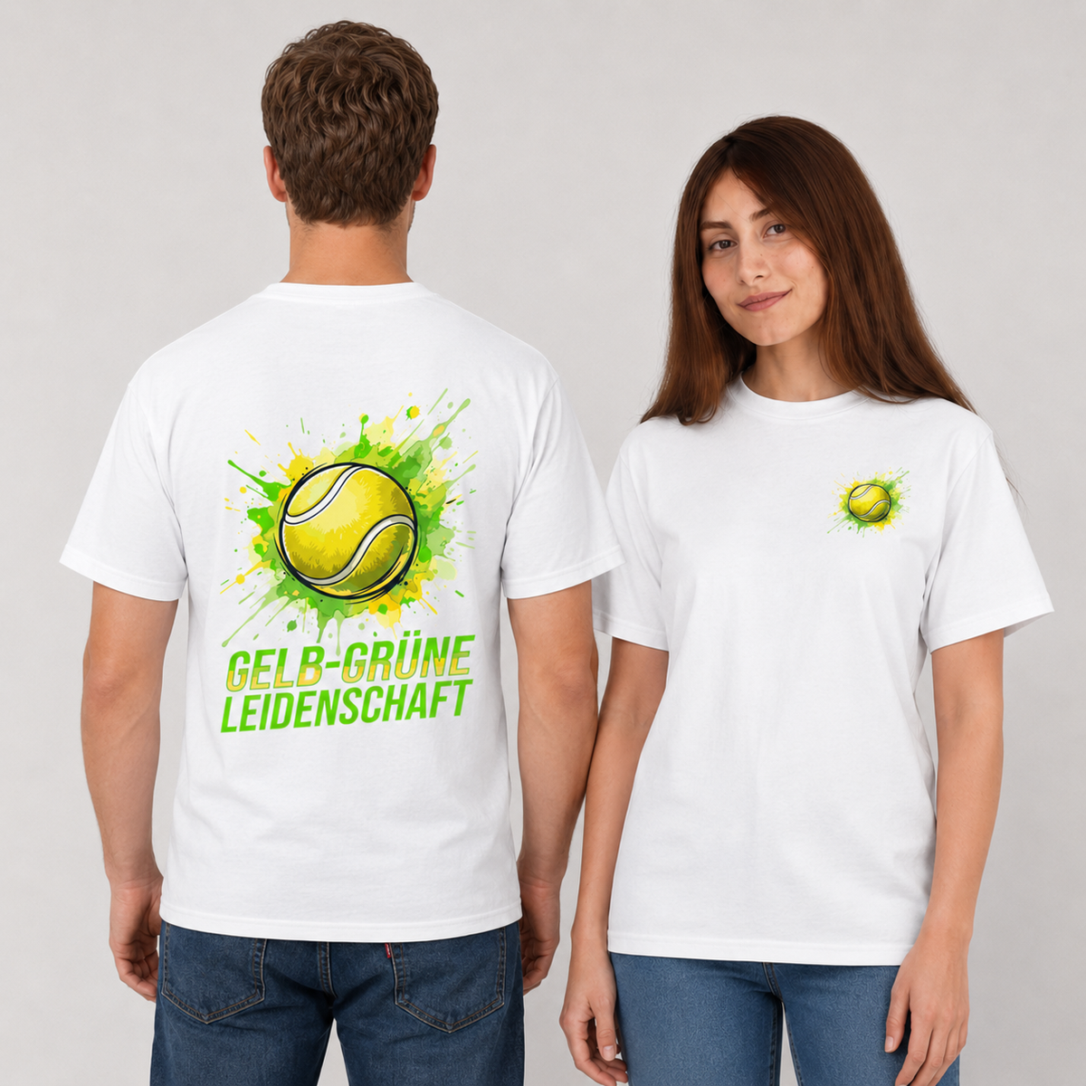Gelb-grüne Leidenschaft auf T-Shirt