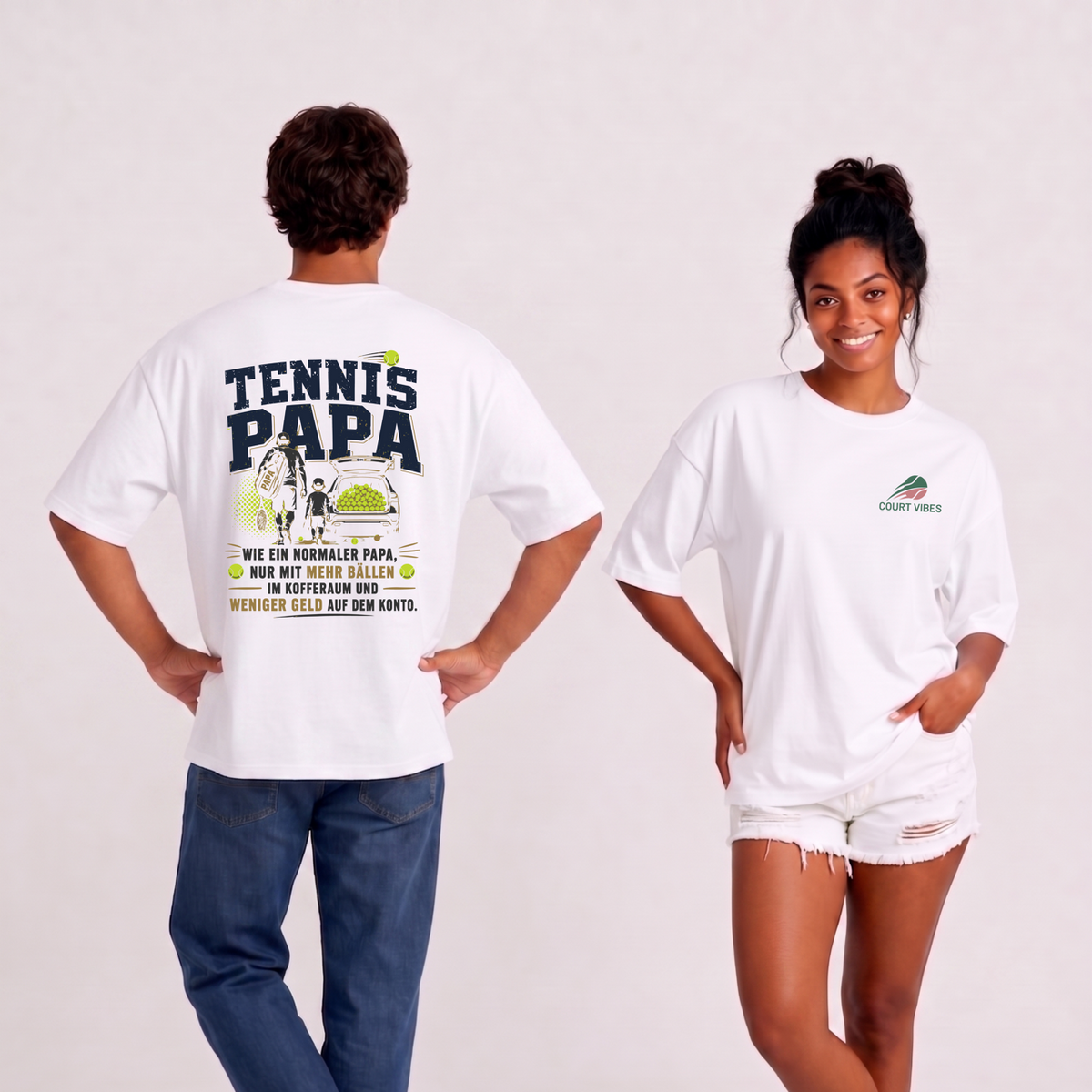 Tennispapa Sponsor, Oversized Shirt von Court Vibes