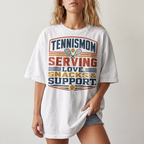 Tennismama Snacks & Support Retro, Oversized Shirt von Court Vibes