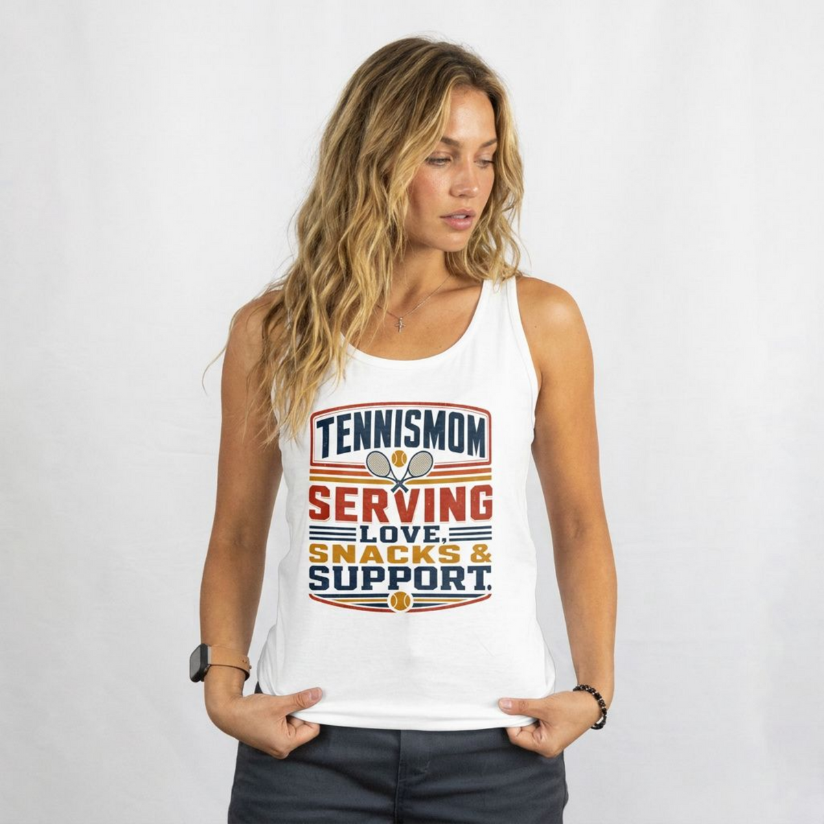 Tennismama Snacks & Support Retro Tanktop von Court Vibes