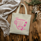 Tennismama Snacks & Support Pink Jutebeutel von Court Vibes