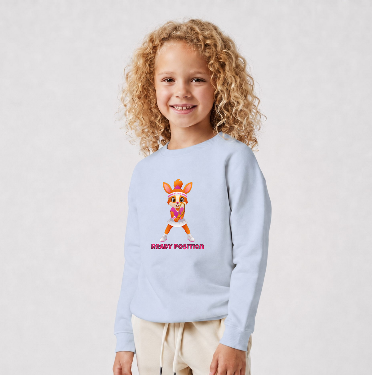 Yuna Ready Position auf Kinder-Sweatshirt