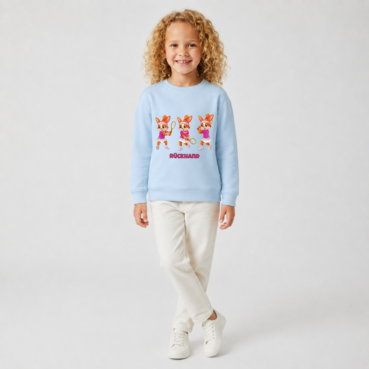 Yuna Rückhand auf Kinder-Sweatshirt