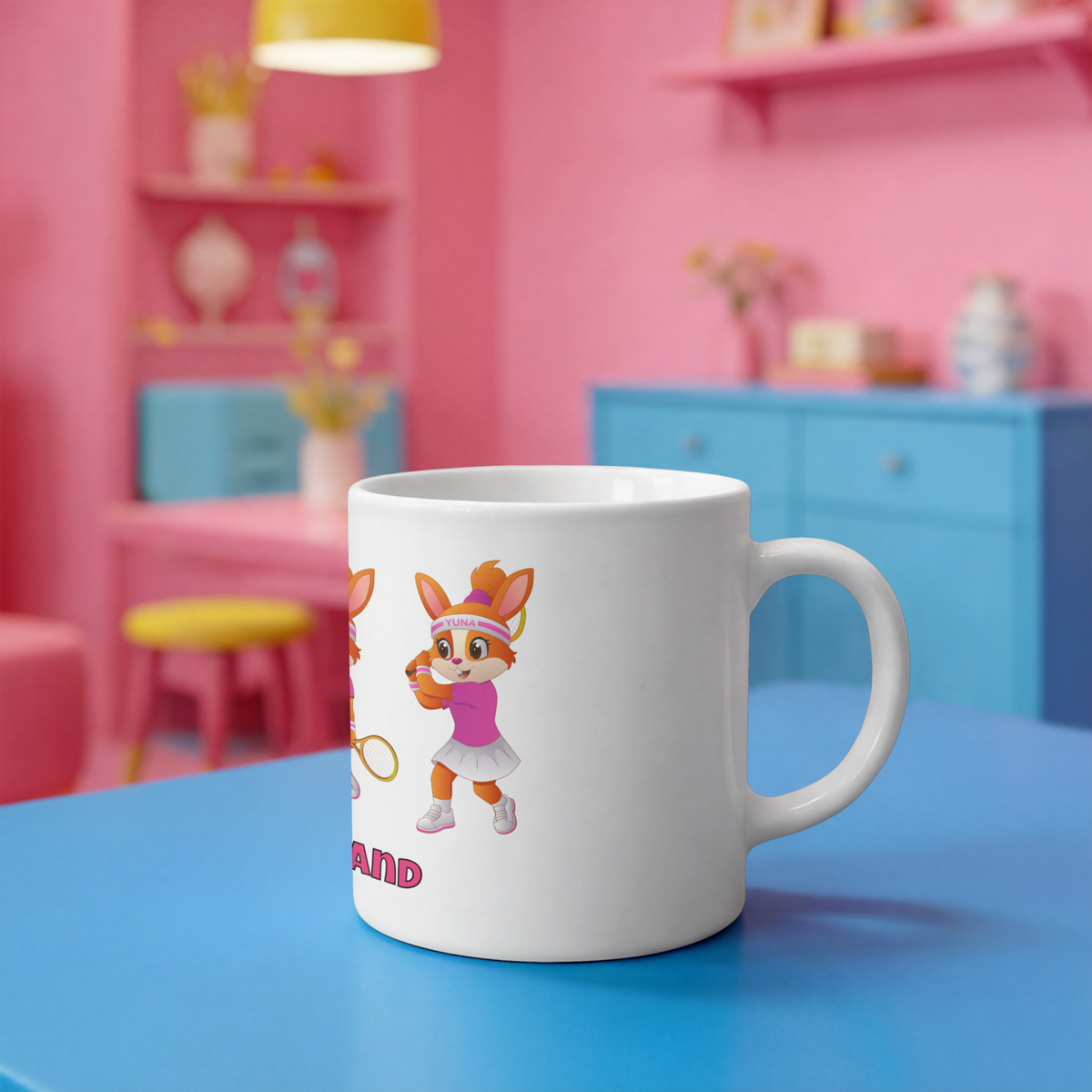 Yuna Rückhand auf Tasse