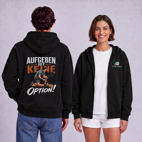 Aufgeben ist keine Option Spieler, Oversized Zip-Hoodie von Court Vibes