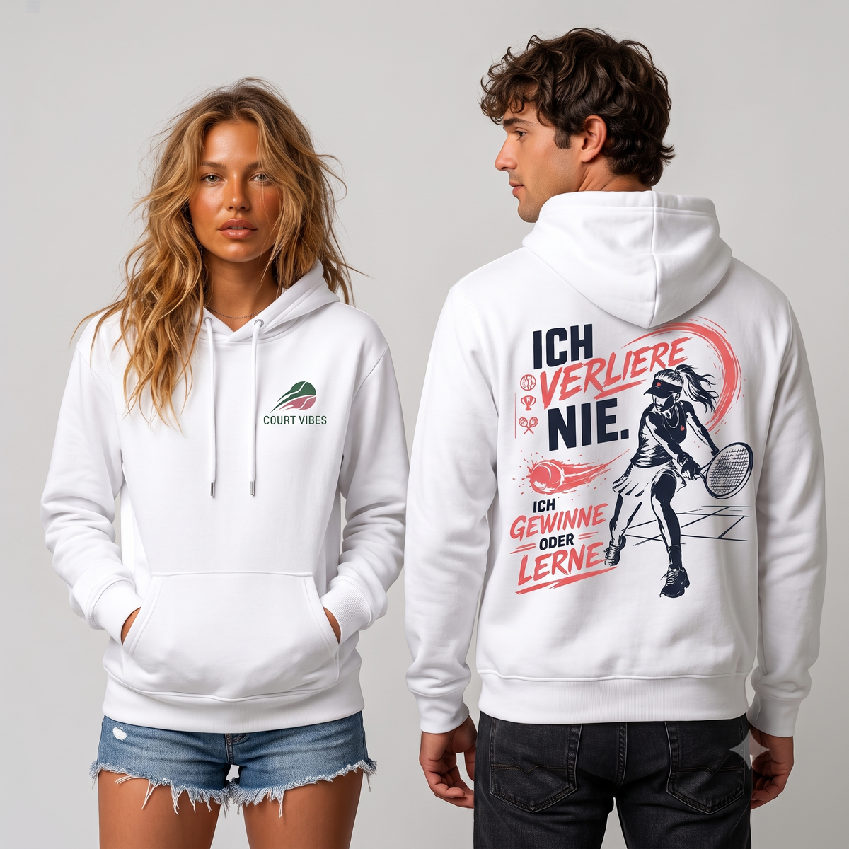 Ich verliere nie Spielerin Hoodie von Court Vibes