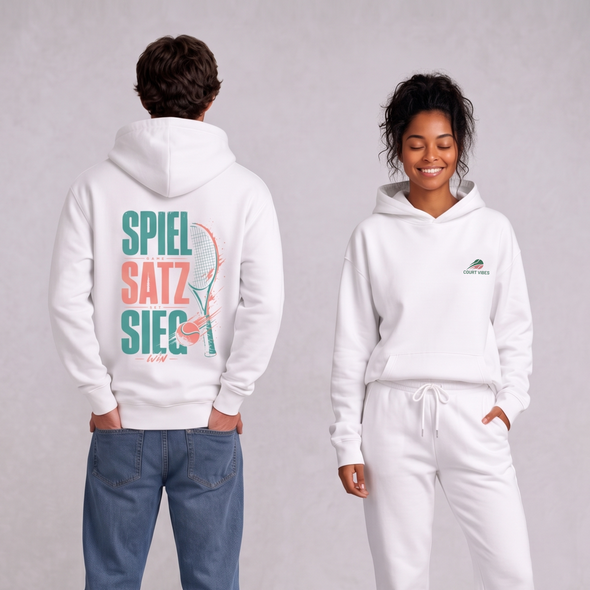 Spiel Satz Sieg Rally Oversized Hoodie von Court Vibes