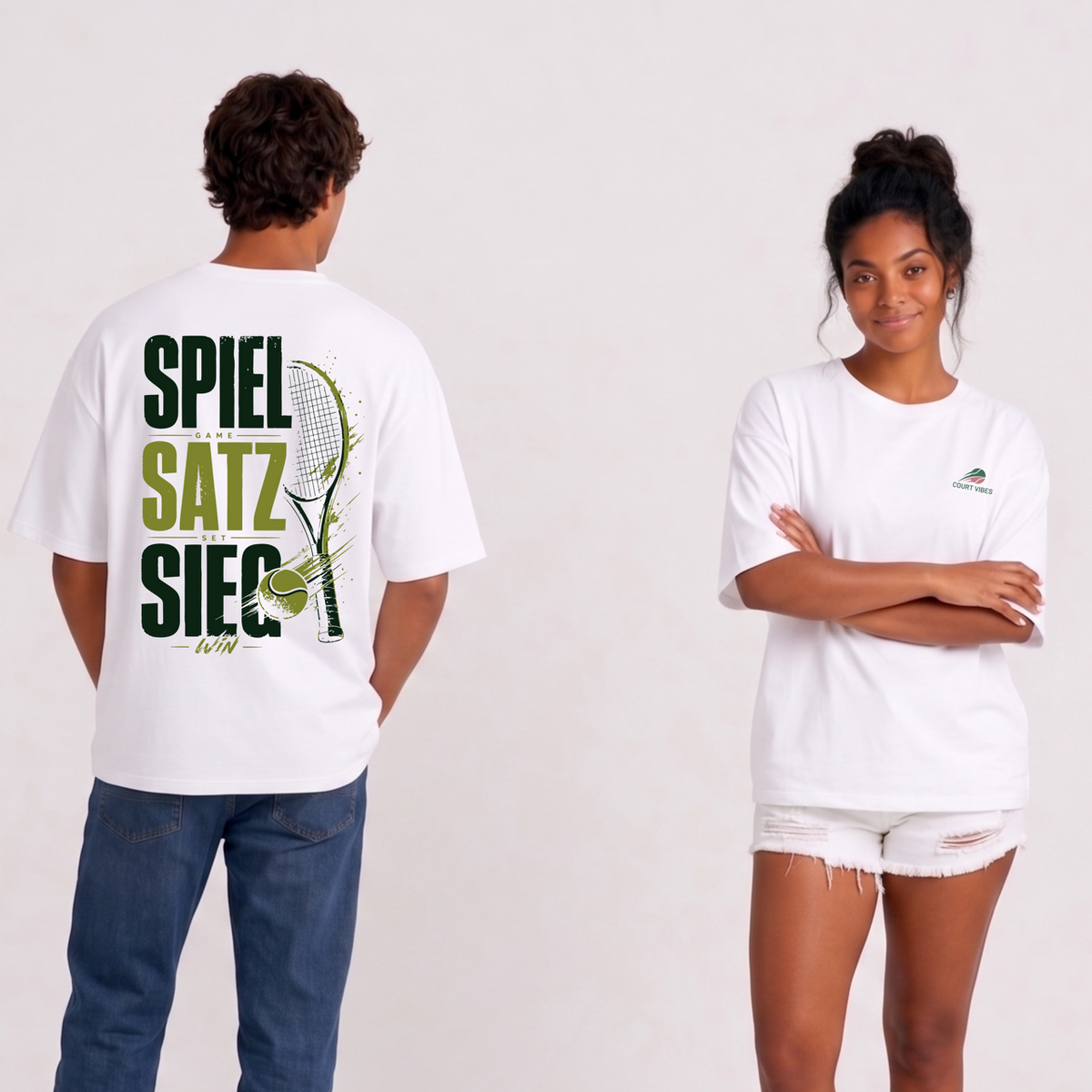 Spiel Satz Sieg Sprint, Oversized Shirt von Court Vibes